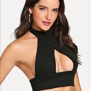 Cut our ribbed halter top